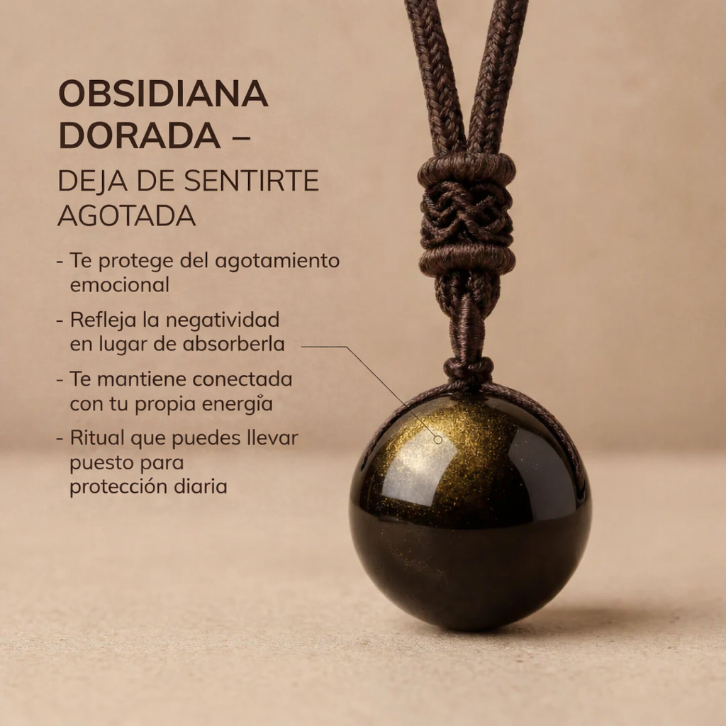 Colgante de obsidiana dorada “Keiko”