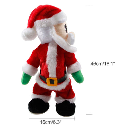 Dancing Santa Claus, gyrates to the music