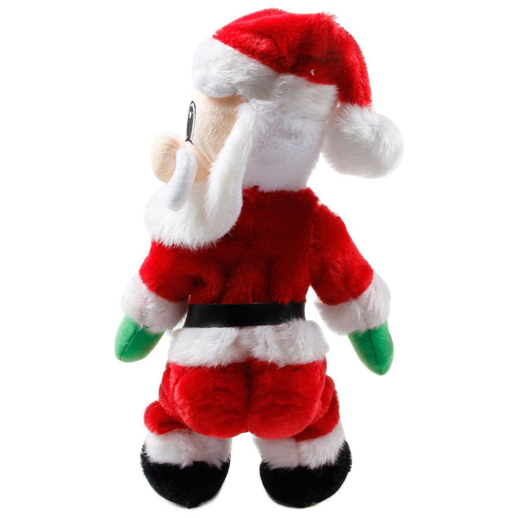 Dancing Santa Claus, gyrates to the music