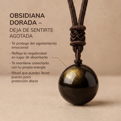 Colgante de obsidiana dorada “Keiko”