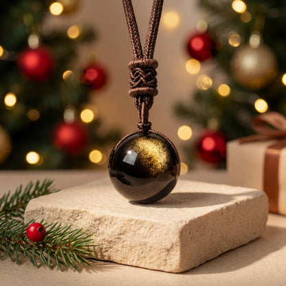 Colgante de obsidiana dorada “Keiko”